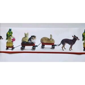 Taylor Wallcovering Pre-pasted Decorative Wall Border - Animal Train - 5 yds